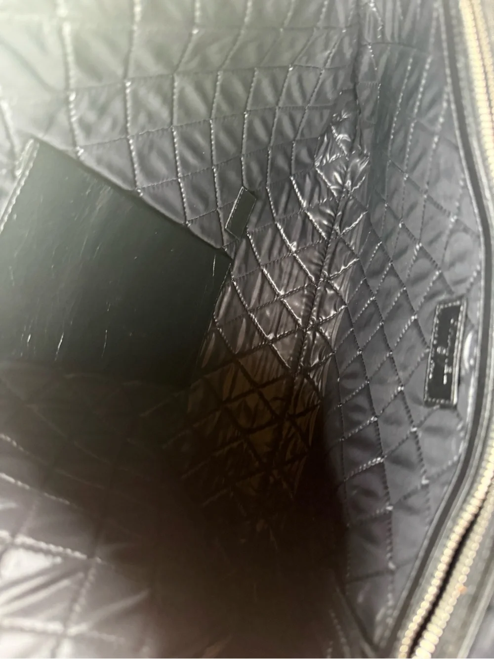 CLEAN. CHANEL Black Leather 'Feministe Mais Feminine' Zip Clutch & COA